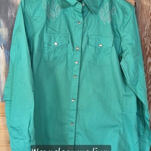 Wrangler Green Button Down Shirt